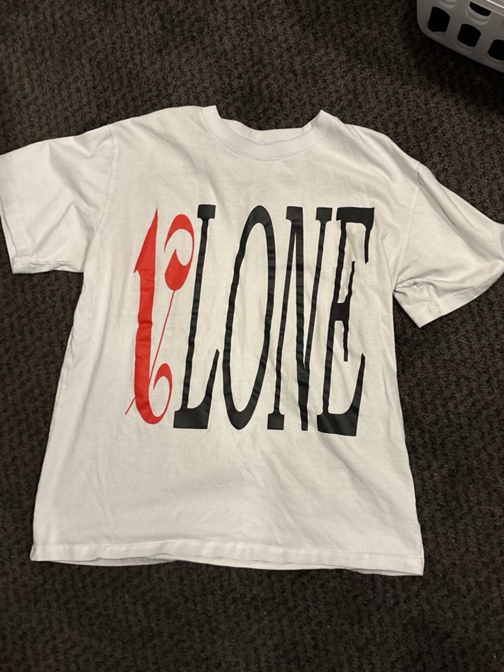 VLONE White Short-Sleeve Tee with Red & Black Graphic